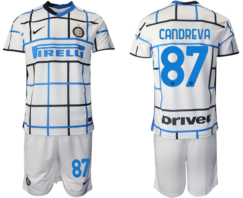 Men 2020-2021 club Inter milan away #87 white Soccer Jerseys